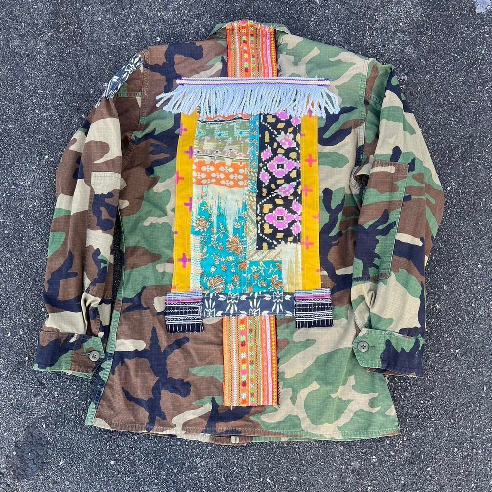 Up cycled Jalmodovar Military Button Up Shirt size S